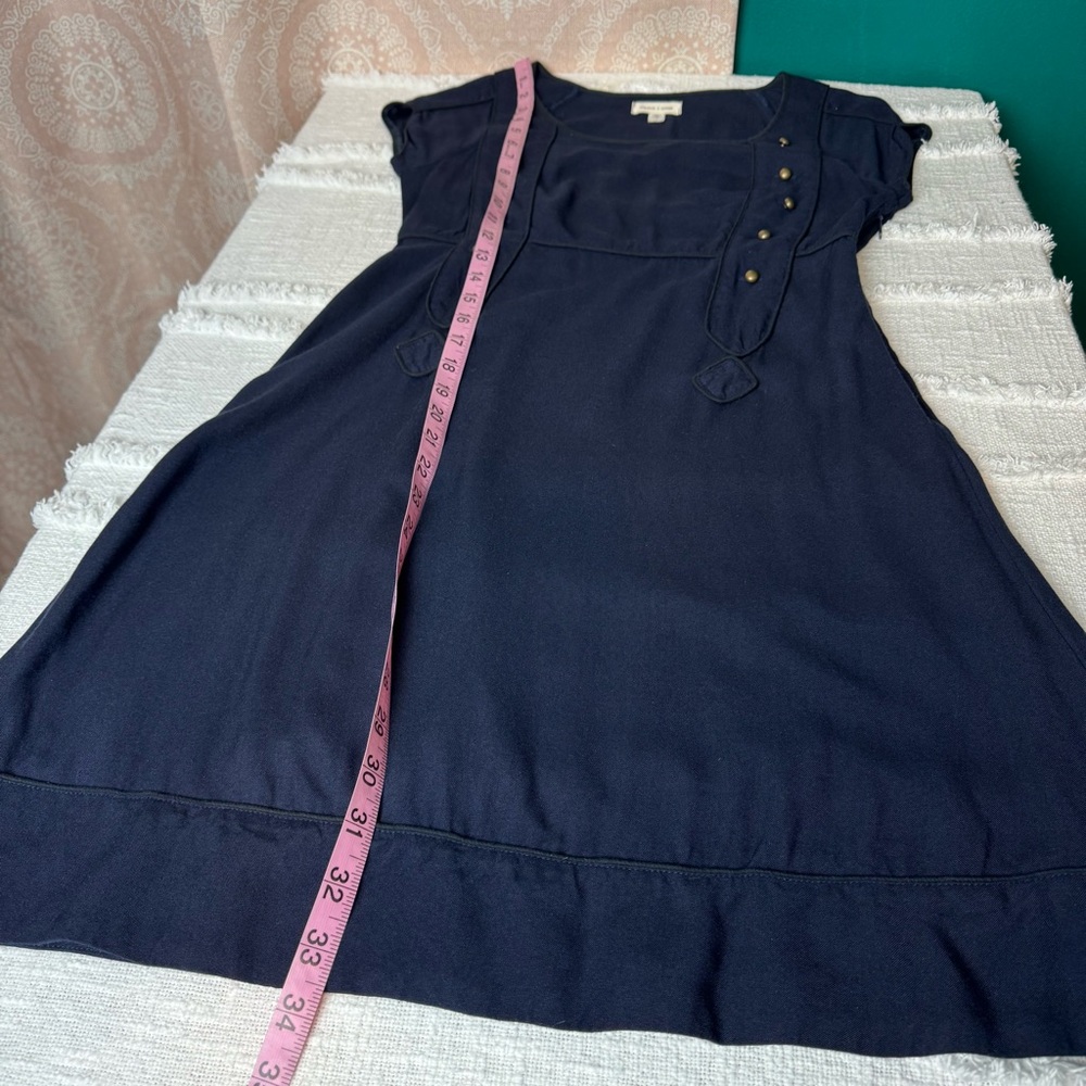 Silence + Noise Navy Midi Dress with Button Accents - Picture 4 of 9